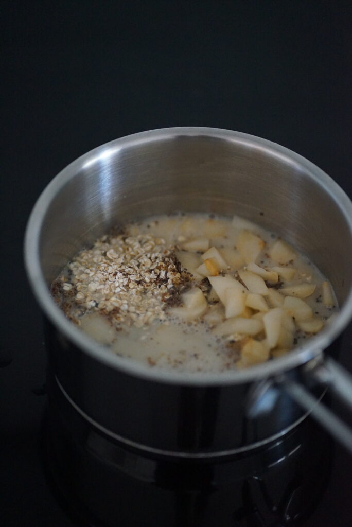 porridge de pera receta de porridge paso 1